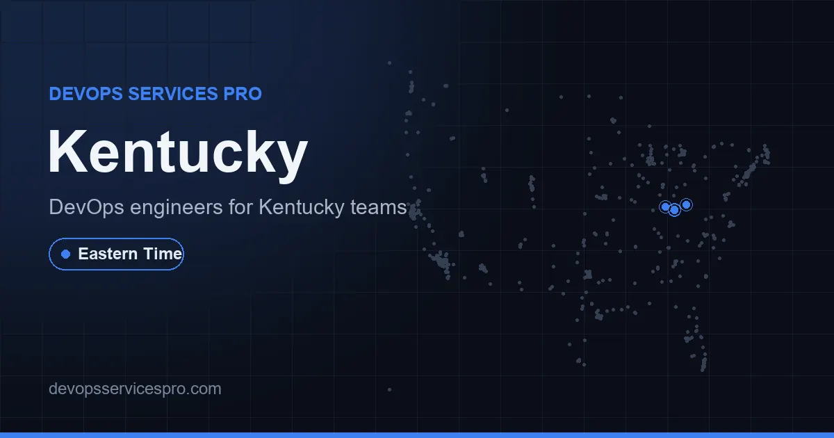 DevOps services coverage map for Kentucky, the USA - DevOps Services Pro
