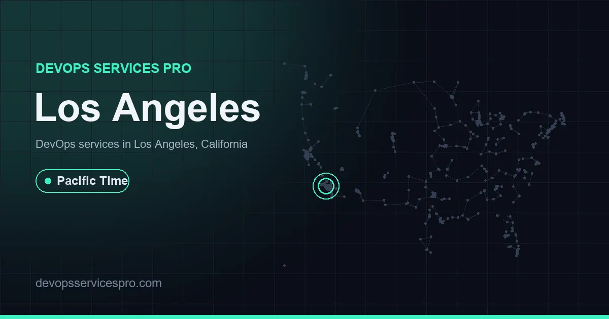 DevOps services coverage map for Los Angeles, the USA - DevOps Services Pro