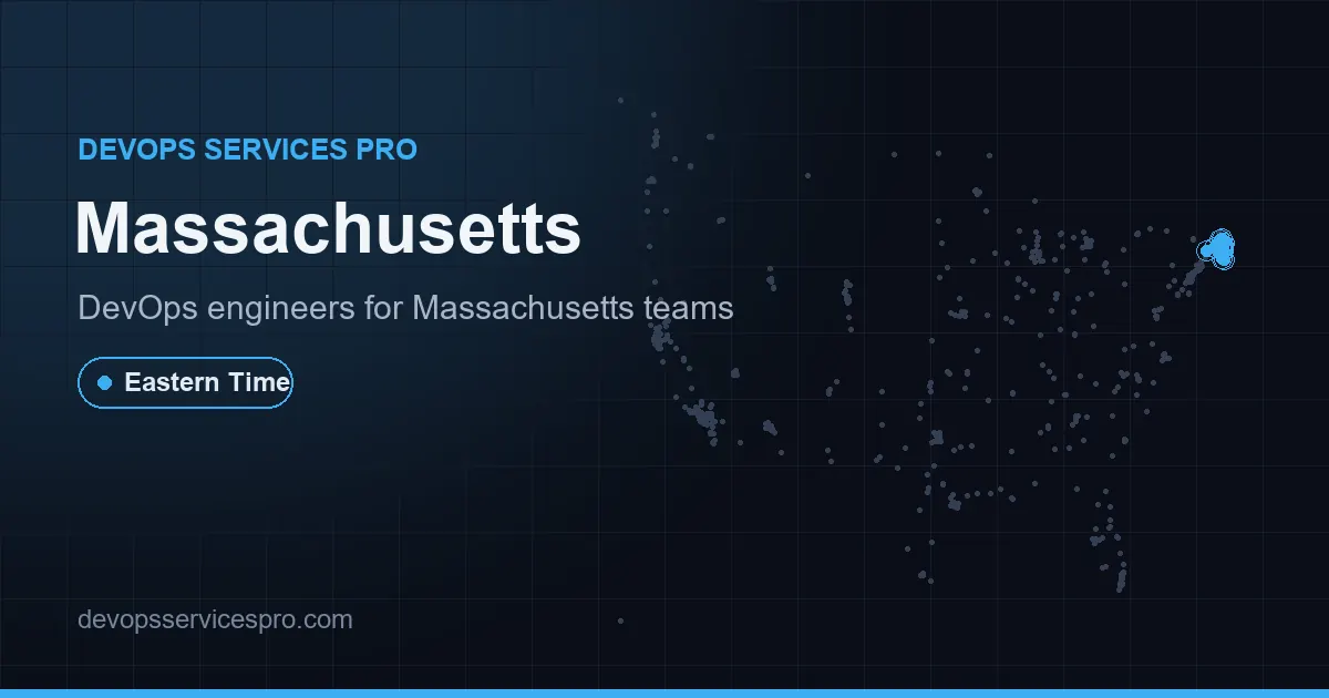 DevOps services coverage map for Massachusetts, the USA - DevOps Services Pro