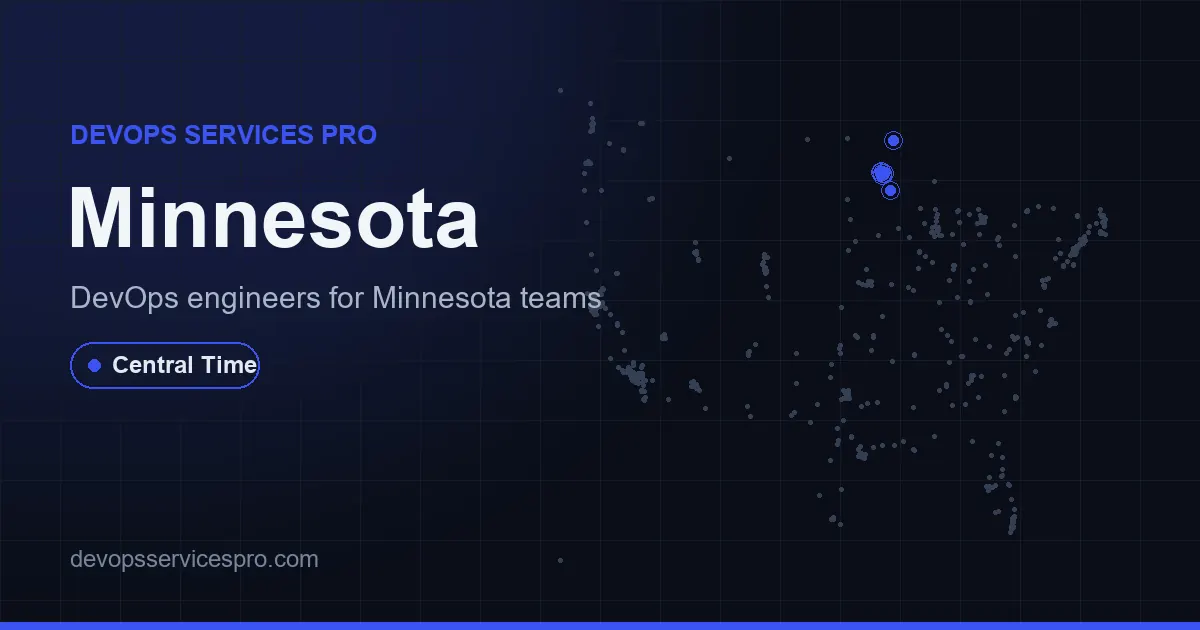 DevOps services coverage map for Minnesota, the USA - DevOps Services Pro
