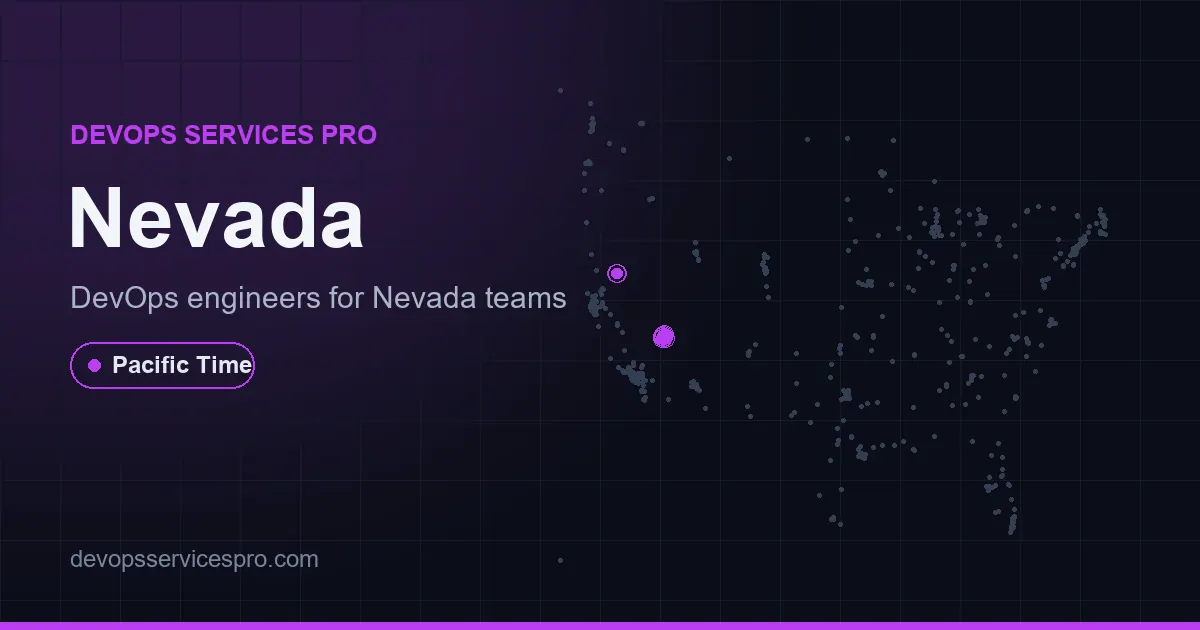 DevOps services coverage map for Nevada, the USA - DevOps Services Pro