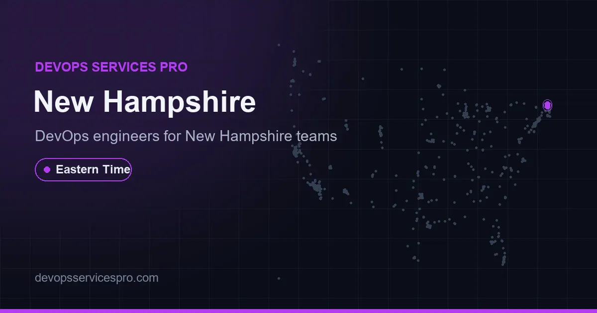 DevOps services coverage map for New Hampshire, the USA - DevOps Services Pro