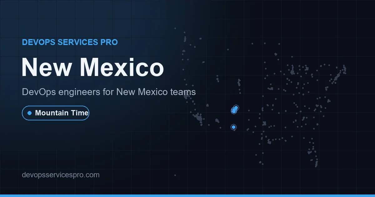 DevOps services coverage map for New Mexico, the USA - DevOps Services Pro