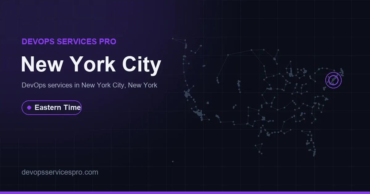DevOps services coverage map for New York City, the USA - DevOps Services Pro