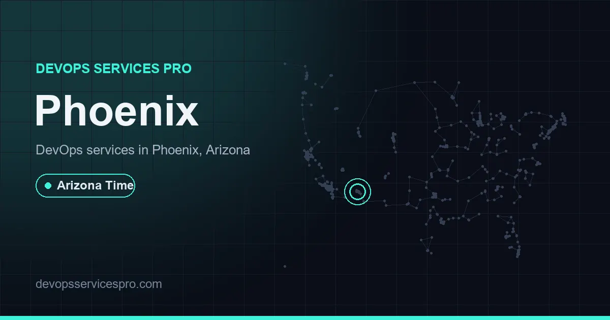 DevOps services coverage map for Phoenix, the USA - DevOps Services Pro