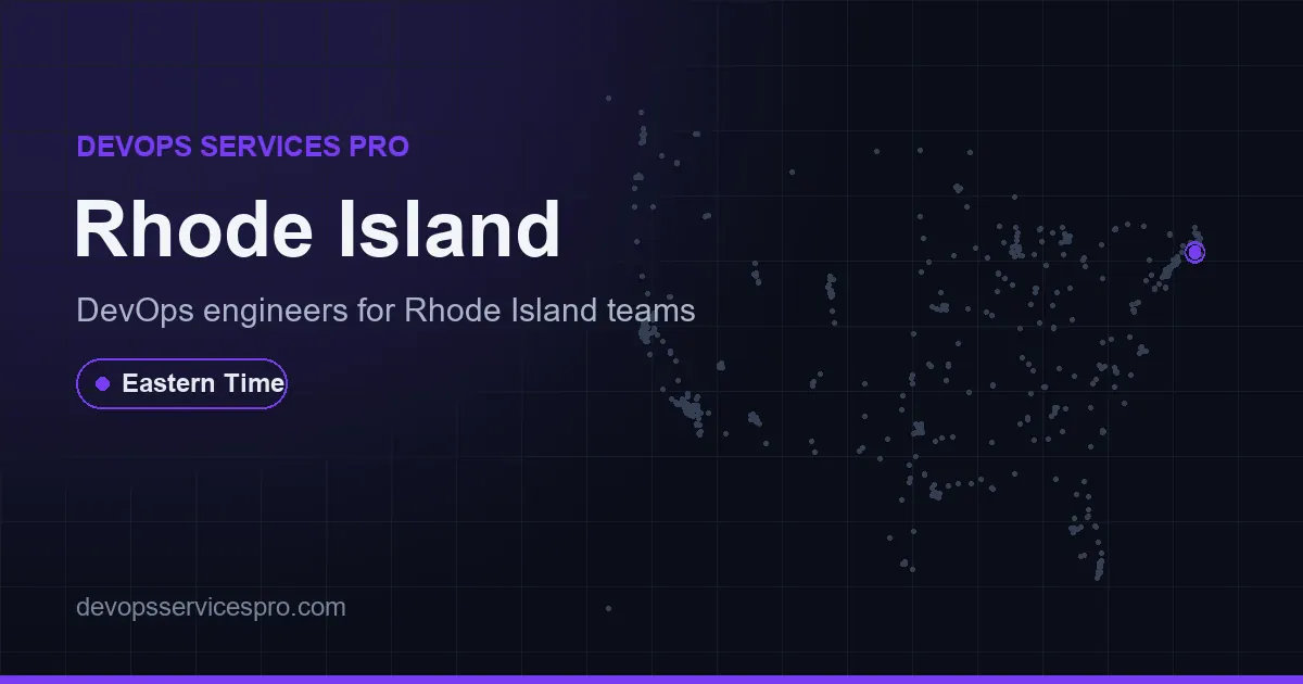 DevOps services coverage map for Rhode Island, the USA - DevOps Services Pro