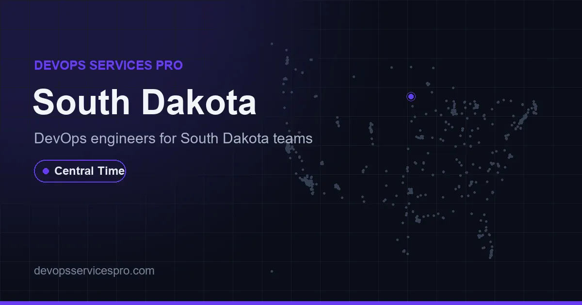 DevOps services coverage map for South Dakota, the USA - DevOps Services Pro
