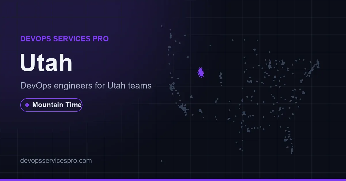 DevOps services coverage map for Utah, the USA - DevOps Services Pro