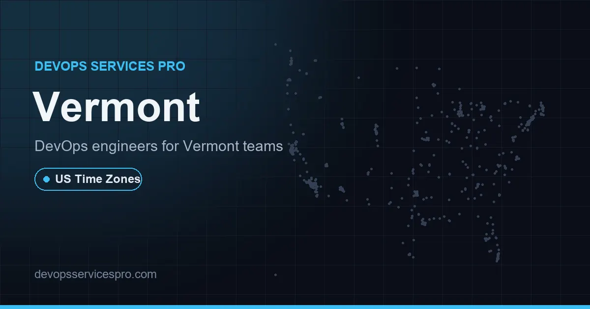 DevOps services coverage map for Vermont, the USA - DevOps Services Pro