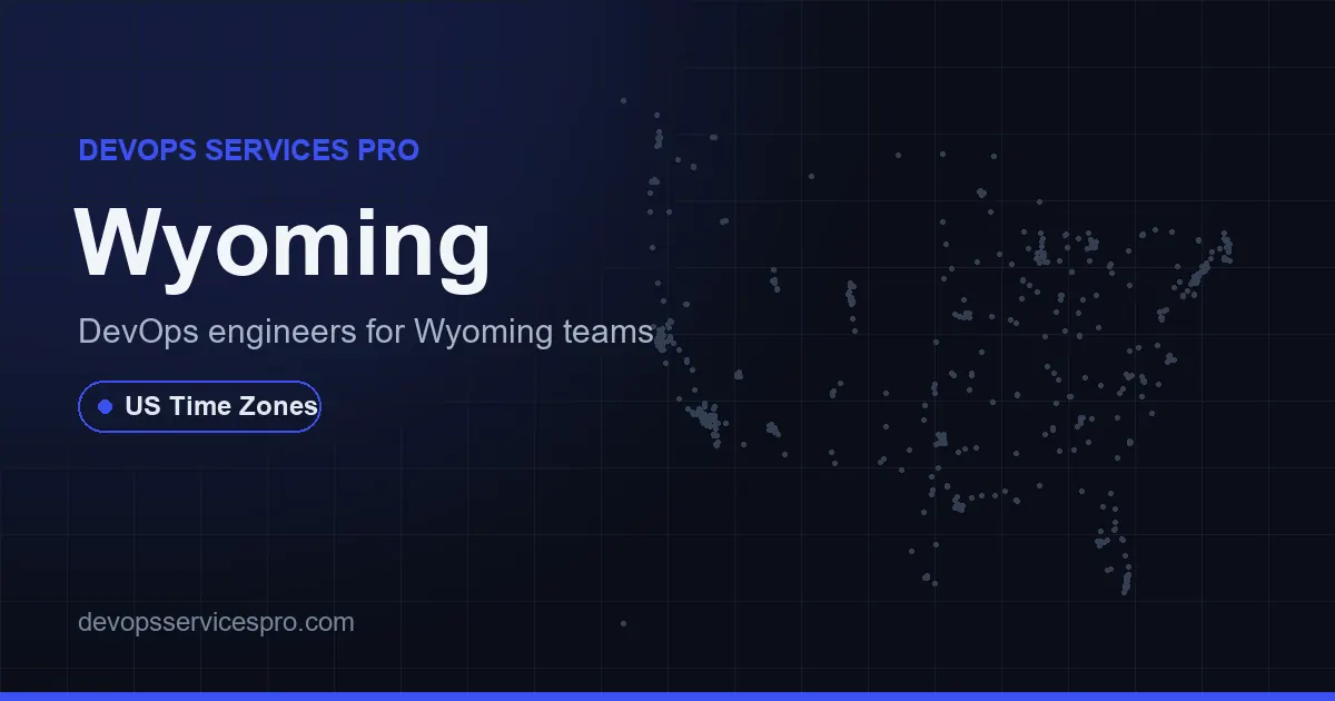 DevOps services coverage map for Wyoming, the USA - DevOps Services Pro
